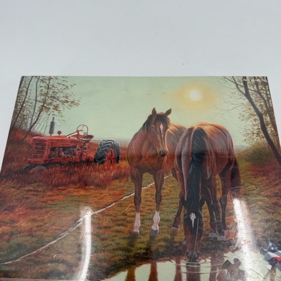 Magellan Old Farm Hands jigsaw puzzle 550 pieces Horses Tractor 24x18 NIB - Picture 4 of 4